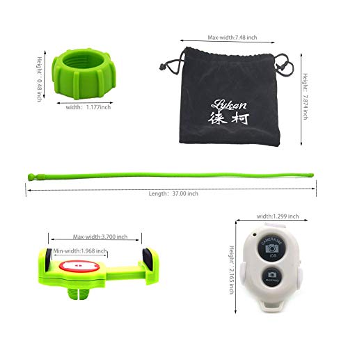 Lykan Multi-Function Selfie Stick can be as Cell Phone Holder,Car Mobile Phone Holder,Flexible Stand Holder Used for Bed, Desktop, Neck,Bicycle (Green) - Thumbnail 3