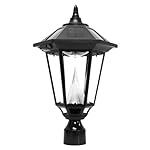 Gama Sonic Windsor Solar Outdoor LED Light Fixture, 3-Inch Fitter for Post Mount, Black Finish #GS-99F