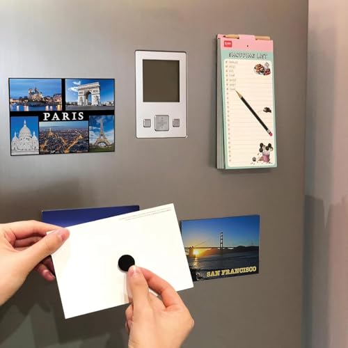 26 Pieces Adhesive Magnets, 30 mm x 1.5 mm Magnetic Plates for Crafts, Adhesive Magnets, Small Magnets for Notes, Photos and Light Objects