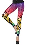 QZUnique Women's Summer Fashion Digital Printed Slim Fit Elastic leggings