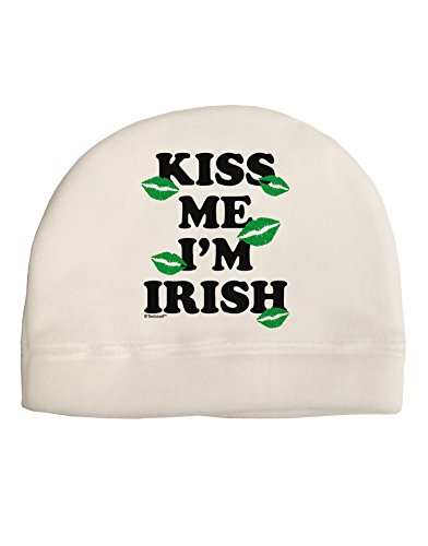 TooLoud Kiss Me I'm Irish - Green Kisses Child Fleece Beanie Cap Hat