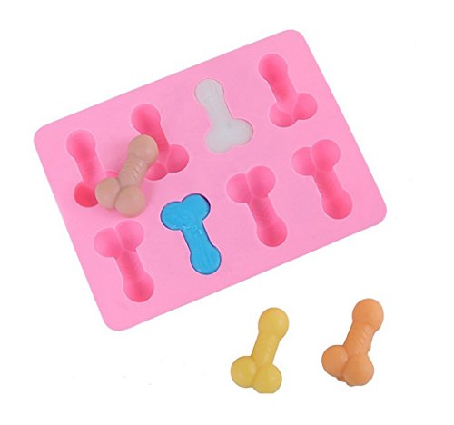 Set of 2 Bachelorette Party Molds - Candy Chocolate Mold Silicone Ice Cube Soap Tray Molds with Free Pack Confetti by Ucity