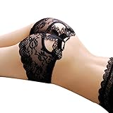 Botrong Free size Women Sexy Lace Briefs Panties Thongs G-string Lingerie Underwear (Black)
