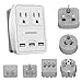 World Travel Adapter Kit, Justcool Universal Power Plug Adapter With 3-USB Ports + 2-Outlets For US, Italy, France, Germany, China, Japan, UK, Spain, Europe, Asia (Type A B G L E/F I)