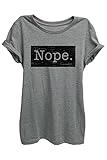 NOPE. Relaxed T-Shirt Tee - Women - Deep Heather Grey