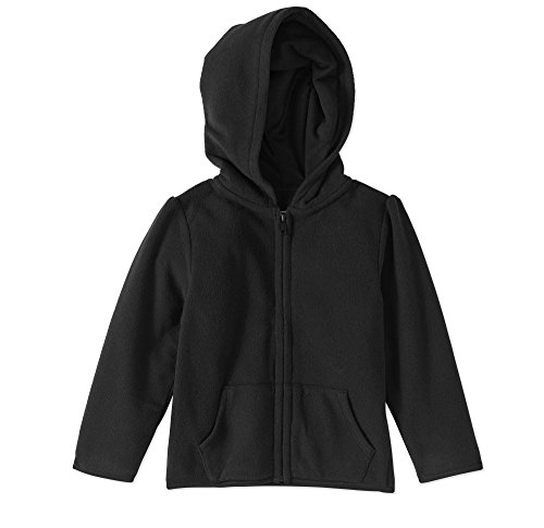 Garanimals Baby Toddler Girl Micro Fleece Solid Hoodie (5 Years, Black)