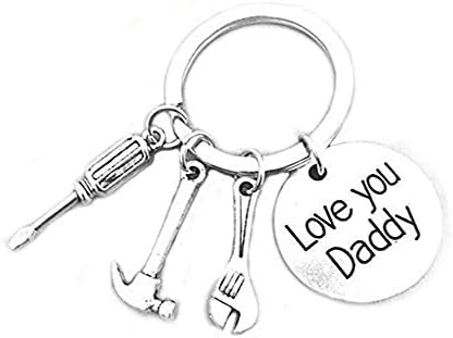 Kaliste Keychain If Dad Can't Fix it No One Can Jewelry Key Ring Repair Tools Pendants Great Gift for Father from Son Daughter Kids (Style-3)