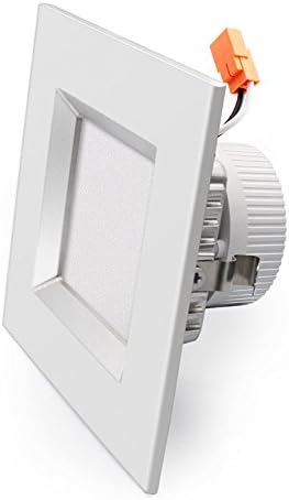 CP ETL 4 Inches Dimmable Recessed LED Downlights Square 12W (90W Equivalent) 3000K Warm White 900lm CRI 90 Retrofit LED Recessed Lighting Fixture Energy Star 5 YEARs Warranty Long Lifespan