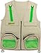 Tan Eagle Eye Explorer Cargo Vest for Kids with Reflective Safety Straps. 100% Cotton. Size: M/L-US