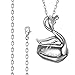 LadyColour Blue Swan Pendant Necklace Swarovski Crystals Animal Collection Engaraved Love