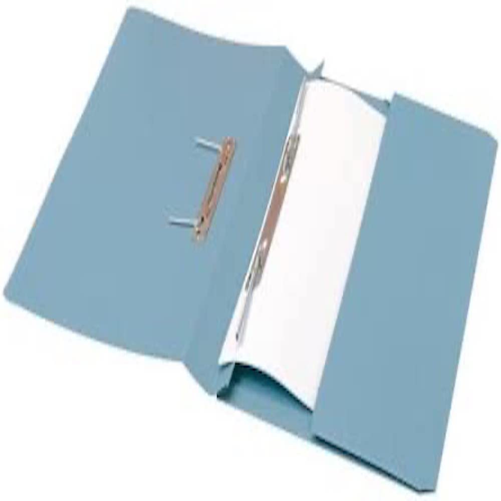 5 Star Office Transfer Spring File with Pocket 315gsm 38mm Foolscap Blue (Pack of 25)