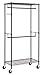 Finnhomy Heavy Duty Rolling Garment Rack Clothes Rack with Double Hanger Rods and Shelves, Portable Closet Organizer with Wheels, 1'' Diameter Thicken Steel Tube Hold Up to 300Lbs, Black