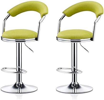 使い勝手の良い レトロな産業金属製バースツール2組のカウンターの高さのキッチンバースツール椅子背もたれ 屋内 屋外puレザーシートのセット 家具 色 With Green I Footrest