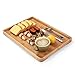Bamber Large Bamboo Serving Tray Decorative Coffee Tea Platter 18 x 13 x 1.2 Inches
