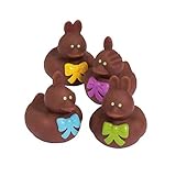 Vinyl Chocolate Easter Bunny Rubber Duckies, 12-Piece (Dozen)