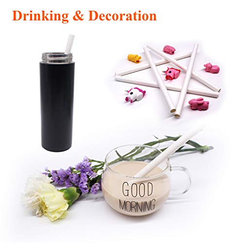 Paper Straws Wide Smoothies Milkshake Jumbo Bubble Tea Boba Straw Biodegradable Compostable Disposable Drinking Straw Wrapped in Bulk for Tumblers Party Bpa Dye Free White 10mm 0.4in 7.75'' 90pcs - Thumbnail 5
