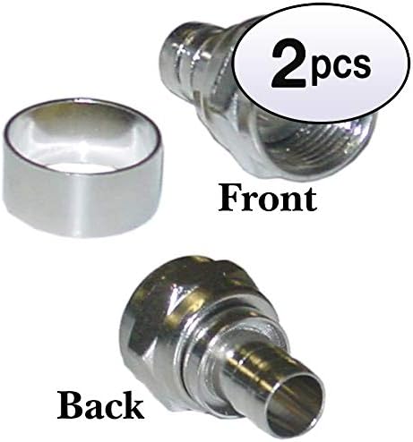 GOWOS (2 Pack) RG6 F-pin Coaxial Crimp On Connector
