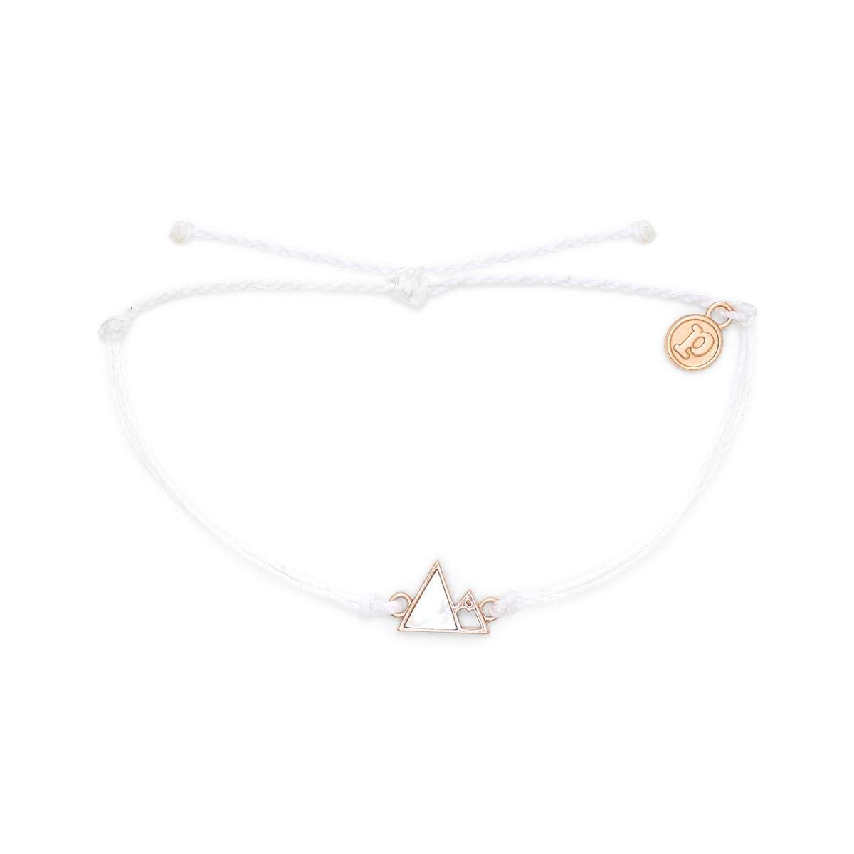 Silver Gem Mountain Bracelet - Plated Charm, Adjustable Band - 100% Waterproof