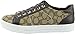 COACH Womens Paddy Low Top Lace Up Fashion Sneakers, Khaki/Chestnut, Size 7.5
