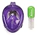 Easy Snorkel EasyBreath Full Face Snorkel Mask, Perfect Purple, Small/Medium