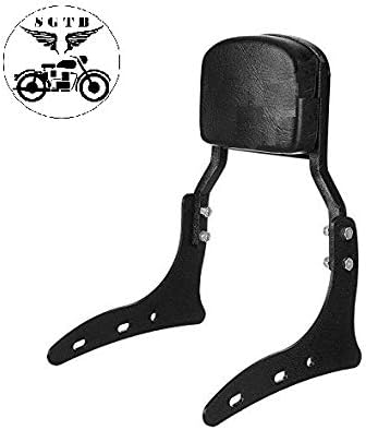 SGTB RBP12 Bike Harley Style Backrest Support Pillion Balck Cushion Back Rest Full Black Bar for Royal Enfield Classic/Standard/Electra 350-500