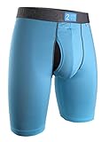 2UNDR Power Shift Long Leg Boxer Briefs,Light Blue,Large