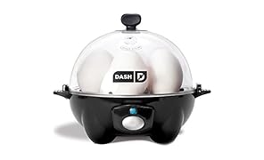 Dash Rapid Egg Cooker: 6 Egg Capacity Electric Egg Cooker for Hard Boiled Eggs, Poached Eggs, Scrambled Eggs, or Omelets with Auto Shut Off Feature - Black