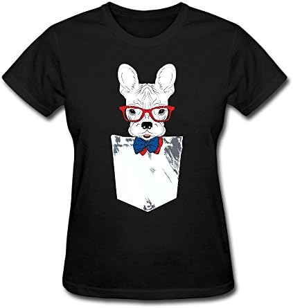 SHIRTS AASD Boston Terrier and French Bulldog Women Round Neck T-Shirts Casual Print Short Sleeve Tops
