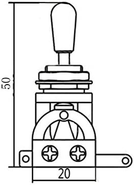 Electric Guitar 3 Way Toggle Switch Pickup Selector Switch with Brass Tip Knob (Gold) - Image 3