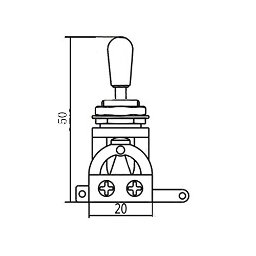 Black Electric Guitar 3 Way Toggle Switch Pickup Selector Switch with Brass Tip Knob