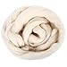 SOLEDI Natural Roving Wool Top Roving Fiber Spin Felt Crafts Needle Felting (Milk White)