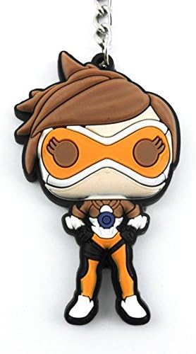 Overwatch Heroes Keychain Reaper Tracer Widowmaker Winston Key Ring Holder - Tracer