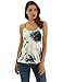 PattyBoutik Women Tie Dye Strap Back Blouson Top (Ivory and Black 40 Medium)