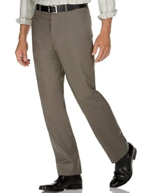 Calvin Klein Mens Slim Fit Charcoal Gray Textured Flat Front Dress Pants