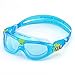 Aqua Sphere Seal Kid2 Swim Mask with Blue Lens (Aqua/Blue) - UV Protection Anti-Fog Swim Goggles for Kids