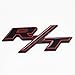 Btopars Black With Red R/T RT Side Fender Trunk Hatch Emblem Badge Sticker for Dodge Challenger Charger Ram Avenge