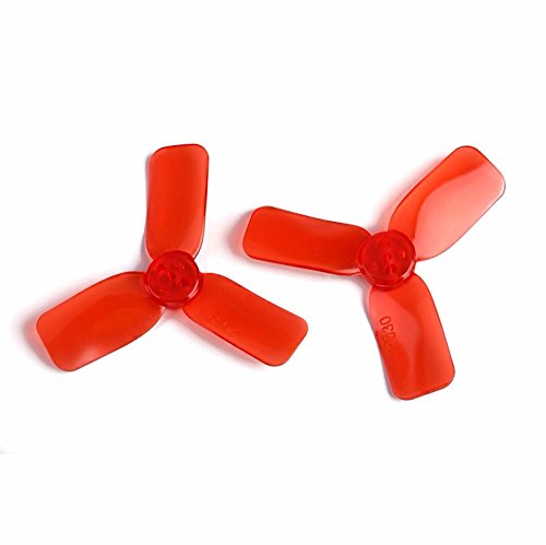 BangBang 8 Pair DYS 2030 1.5mm Hole 2 Inch 3 Blade Propeller Triblade Bullnose Prop For 1102 1104 1105 Motor (8 Pairs: Color Red)