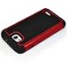 LG Optimus L90 Case, MagicMobile® [Dual Armor Series] Rugged Impact Resistant Case LG Optimus L90 Slim Cover Shockproof Silicone Skin Hard Plastic Shell [Red] Armor Protective Case for LG Optimus L90