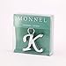 Monnel Stylish Letter K Simple Alphabet Key Ring Keychain With Velvet Bag Z-331