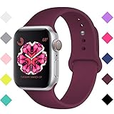 Booyi Sport Band for Apple Watch 38mm 42mm, Soft Silicone Replacement Bands for iWatch Apple Watch Series 3,2,1