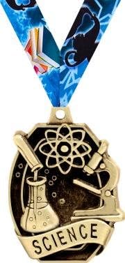 Crown Awards Academic Medals - 2" Gold Science Medal