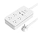 Flat Plug Power Strip with USB - NTONPOWER Mountable Surge Protector Power Strip, 4 Outlet 2 USB Desktop Charging Station, 5ft Extension Cord, ETL Listed, 15A Circuit Breaker for Home Office - White
