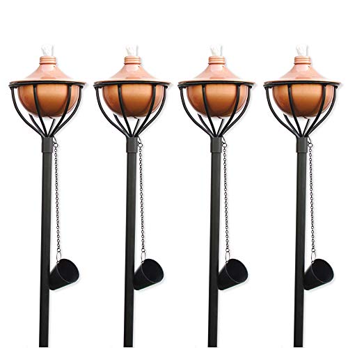 Dusq All-In-One Citronella Garden Torch Modern Copper Finish (Set of 4)