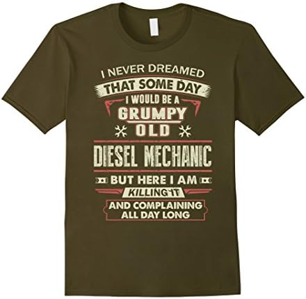 Mens Diesel Mechanic T-Shirt XL Olive