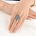 Dnswez Vintage Black Marcasite Crystal Butterfly Filigree Wide Cocktail Rings for Women Xmas Gift