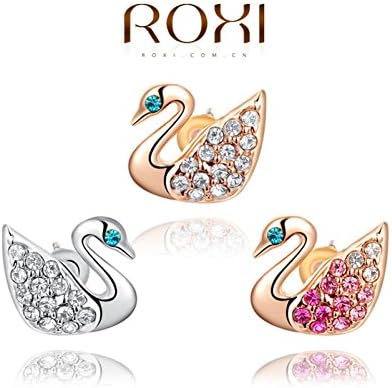 Bling Beauty Earrings Roxi Fashion Jewelry Christmas Gift Small Swan Earrings Gold Plated Earrings Brincos Grandes