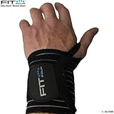 Fit Four C4 Compression Fit Wrist Wraps | Taping Alternative | Perfect Support for Free Weights, Hammer Swings, Rowing and Pull-Ups | One Size Fits All