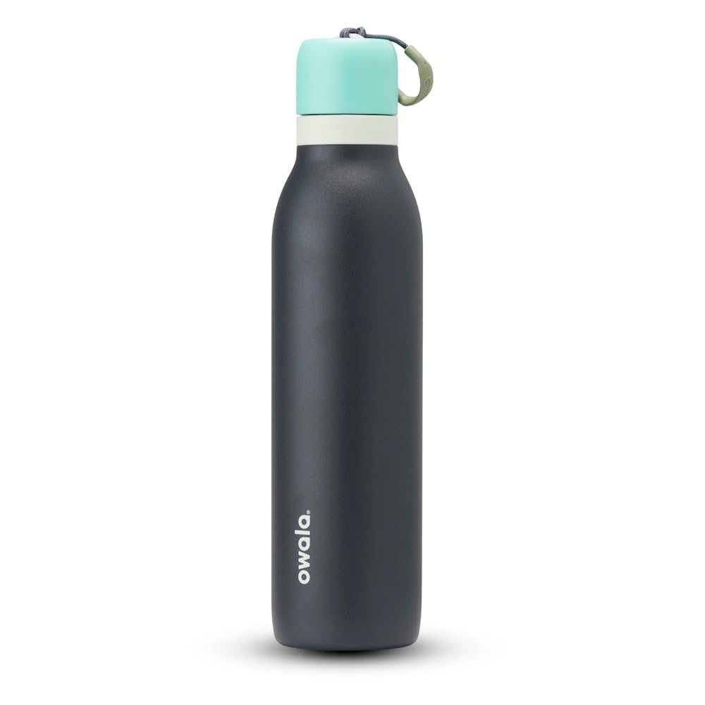 Photo 1 of Owala FreeSip Twist Insulated Stainless Steel Water Bottle with Straw for Sports and Travel, BPA-Free, 24-oz, Blue/Grey (Foggy Tide)