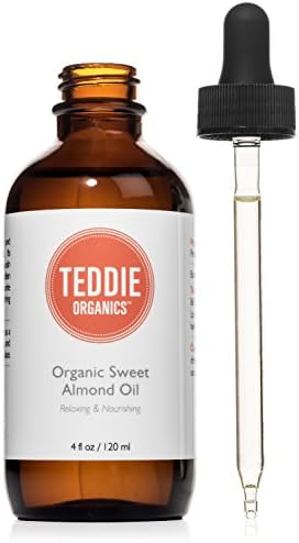 ORGANIC Sweet Almond Oil 4oz - for massage, ideal carrier oil for essential oils, hydrating body oil ...