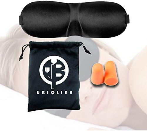 UBIQLINE Sleep Masks | Premium Eye Masks with Ear Plugs | Includes Carry Pouch | TOP RATED | HIGH QUALITY | TOP SELLER | BEST SELLER Sleeping Masks | YOGA Mask | Travel Mask